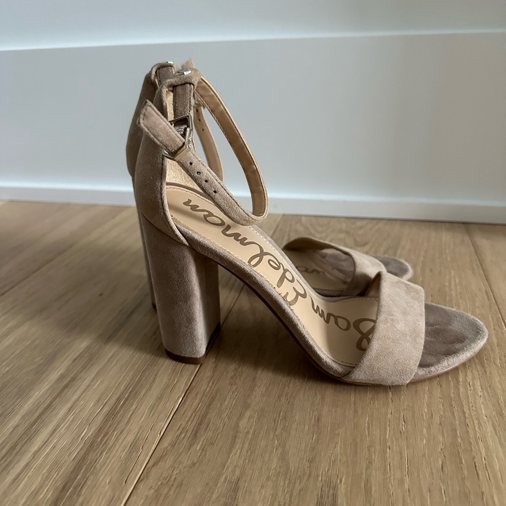 Sam Edelman Tan Suede Block Heel Sandals